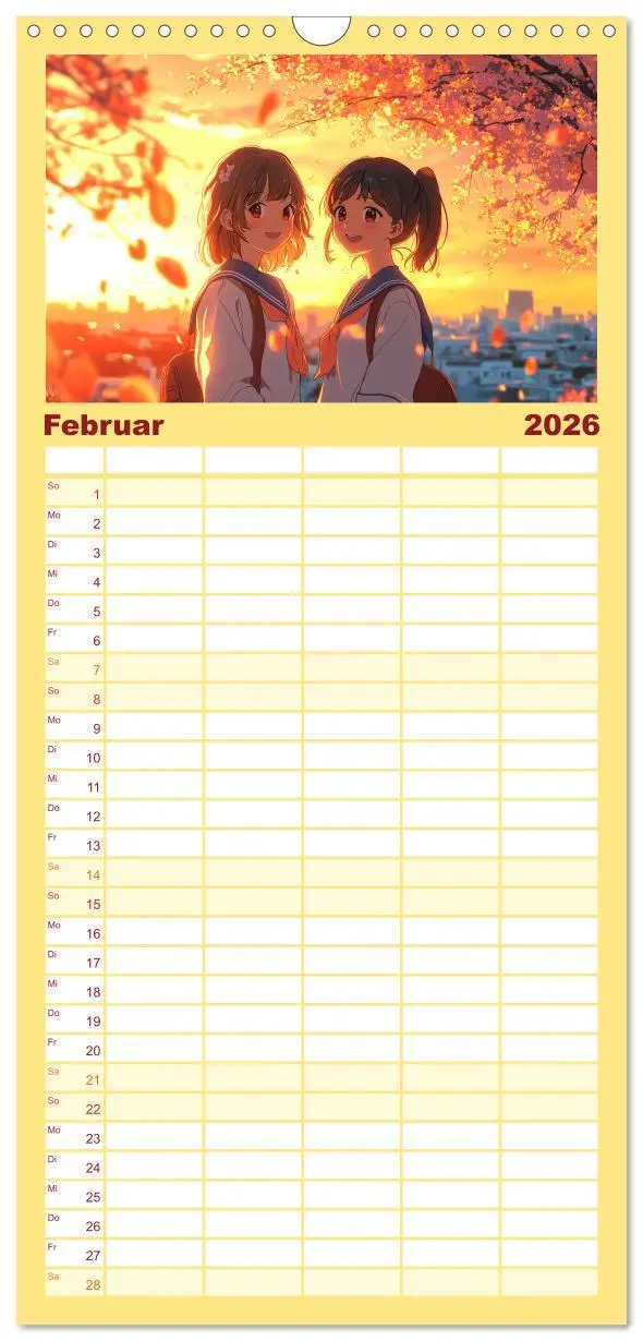 Bild: 9783516490176 | Familienplaner 2026 - Anime Kalender - Charaktere im Slice-of-Life...