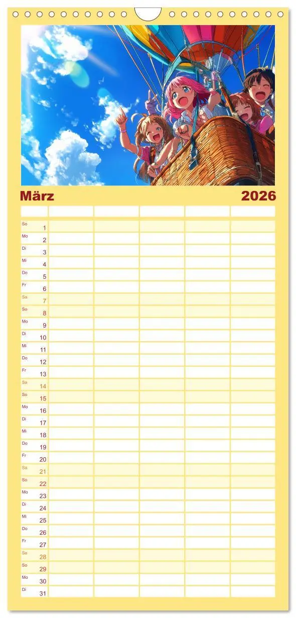 Bild: 9783516490176 | Familienplaner 2026 - Anime Kalender - Charaktere im Slice-of-Life...