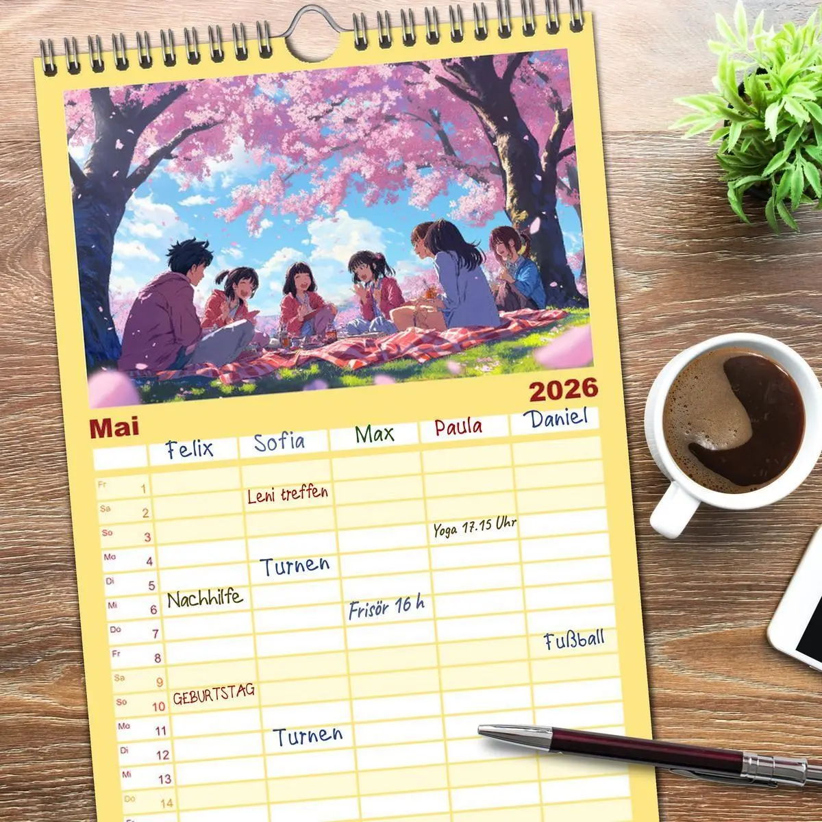 Bild: 9783516490176 | Familienplaner 2026 - Anime Kalender - Charaktere im Slice-of-Life...