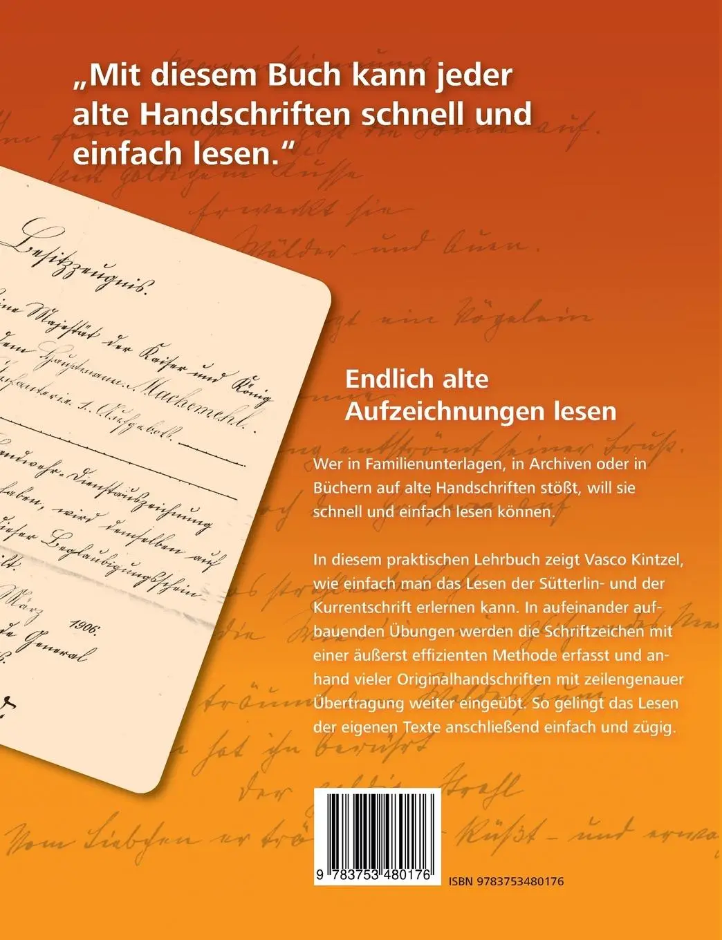 Rückseite: 9783753480176 | Alte Deutsche Schreibschrift - Sütterlin und Kurrent einfach lesen...