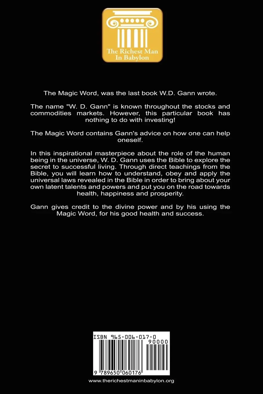Rückseite: 9789650060176 | The Magic Word | W D Gann | Taschenbuch | Englisch | 2008