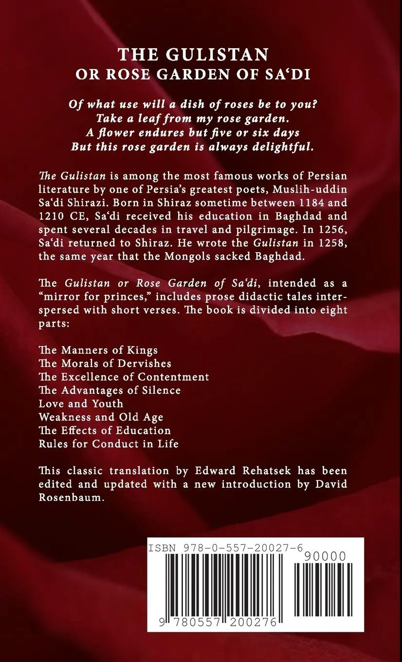Rückseite: 9780557200276 | The Gulistan or Rose Garden of Sa'di | Muslih-uddin Sa'di (u. a.)
