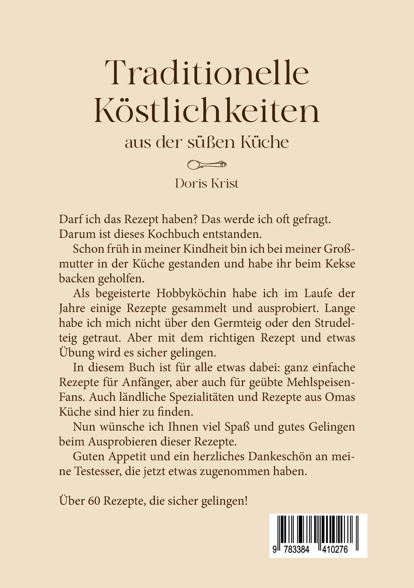 Rückseite: 9783384410276 | Traditionelle Köstlichkeiten aus der süßen Küche | Doris Krist | Buch