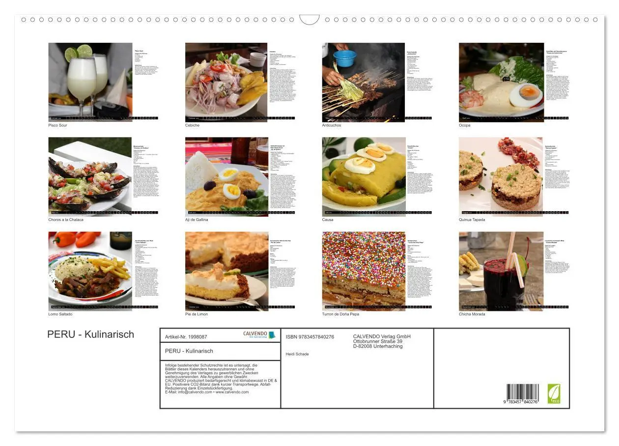 Bild: 9783457840276 | PERU - Kulinarisch (Wandkalender 2026 DIN A2 quer), CALVENDO...