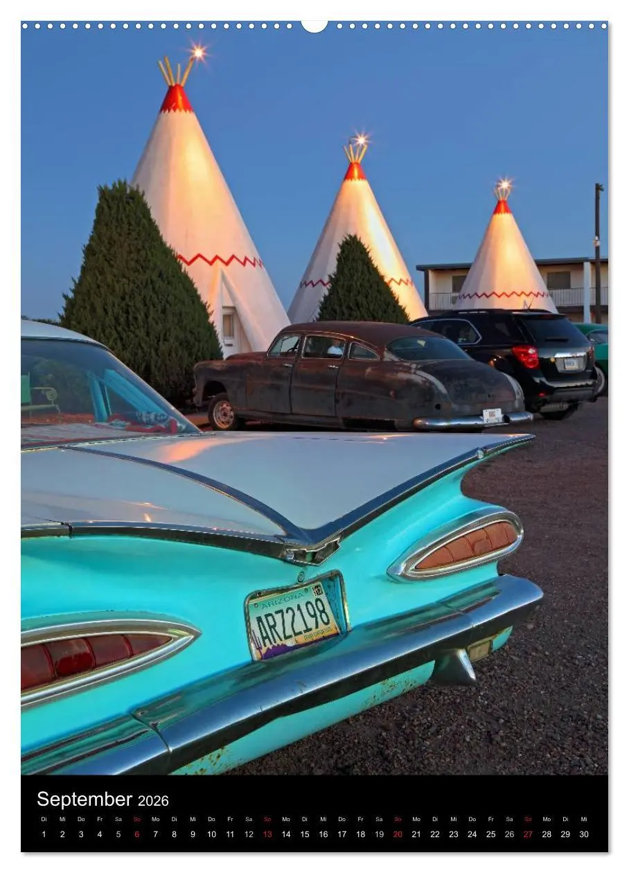 Bild: 9783516480276 | Route 66 (Wandkalender 2026 DIN A2 hoch), CALVENDO Monatskalender
