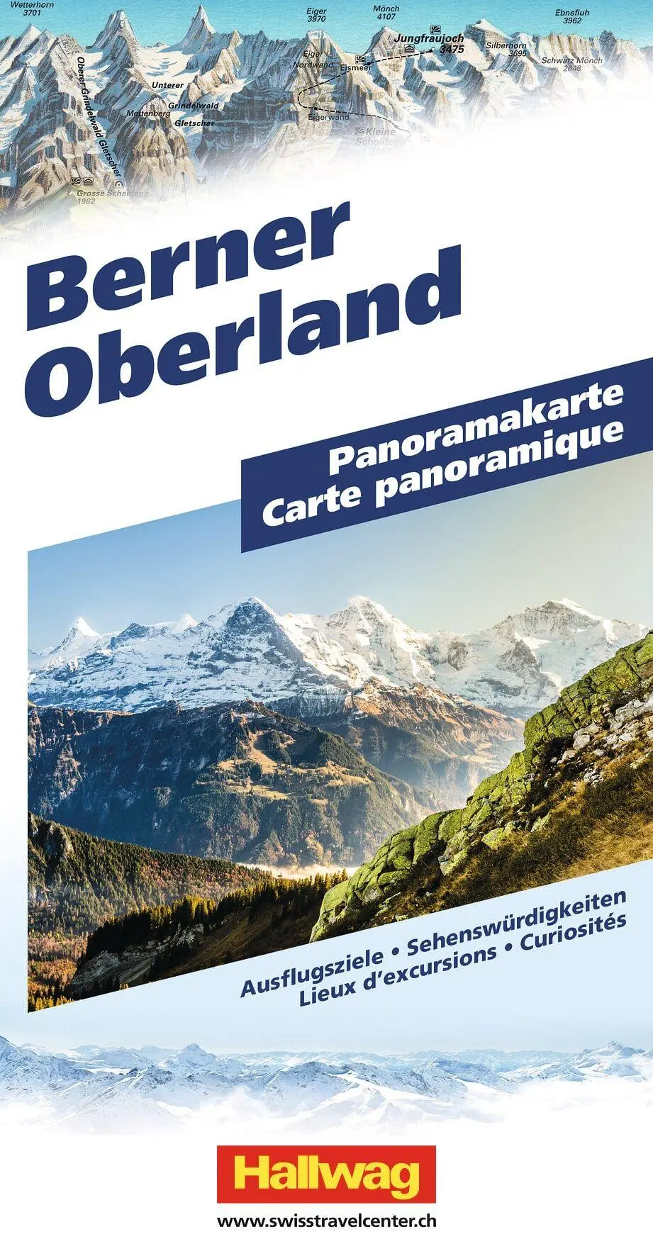 Cover: 9783828330276 | Hallwag Panoramakarte Berner Oberland | (Land-)Karte | Hallwag Karten