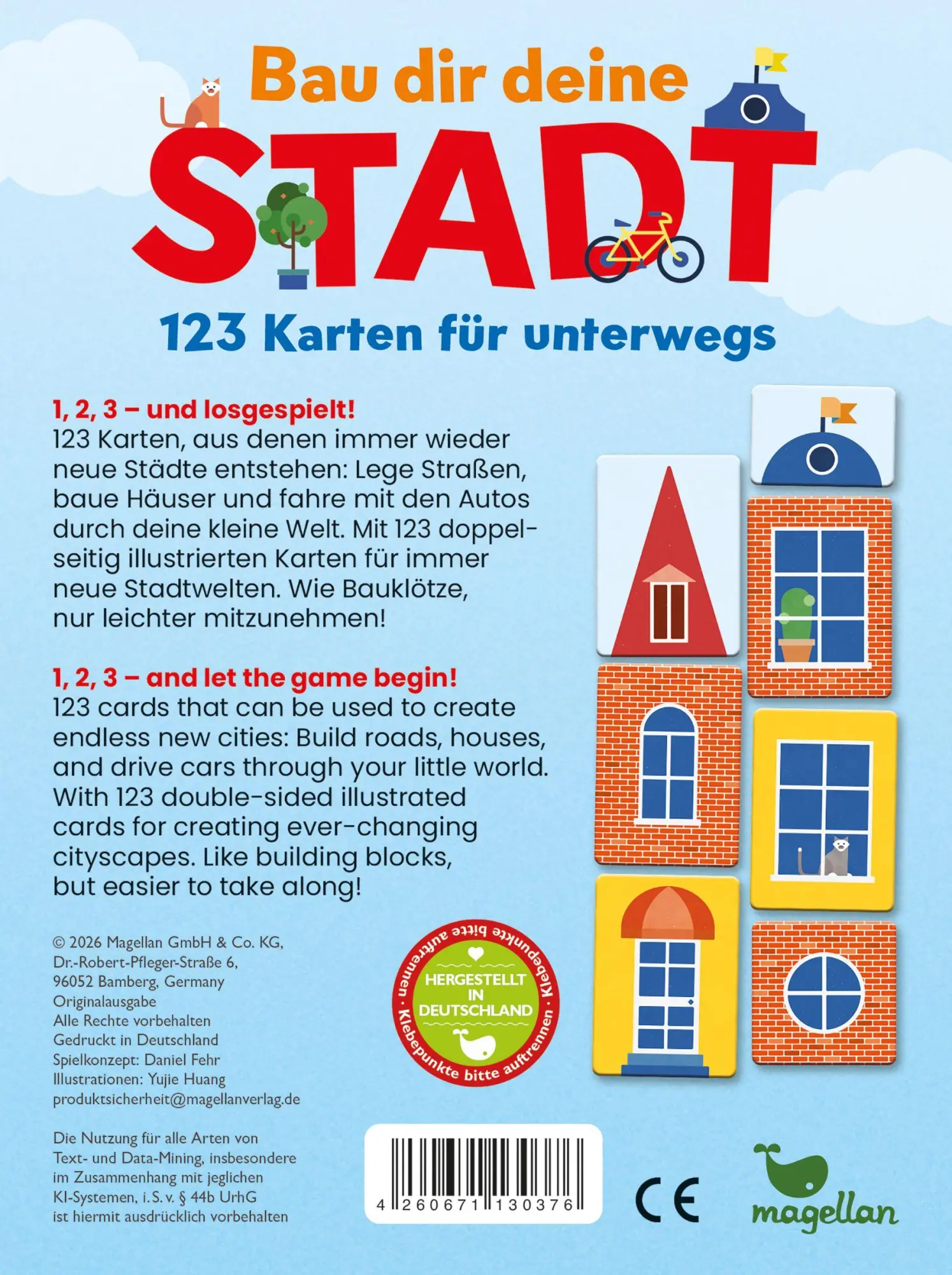 Rückseite: 4260671130376 | Bau dir deine Stadt - 123 Karten für unterwegs | Daniel Fehr | Spiel