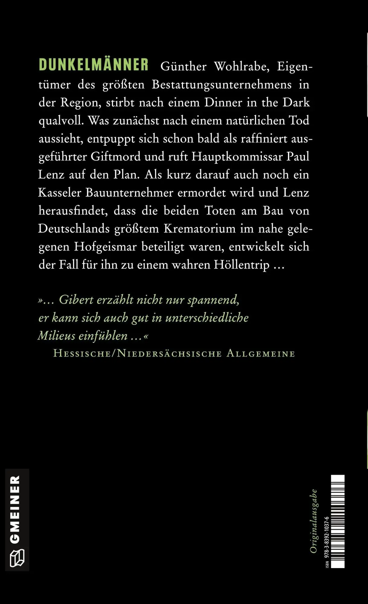 Rückseite: 9783839210376 | Bullenhitze | Lenz' fünfter Fall | Matthias P. Gibert | Taschenbuch