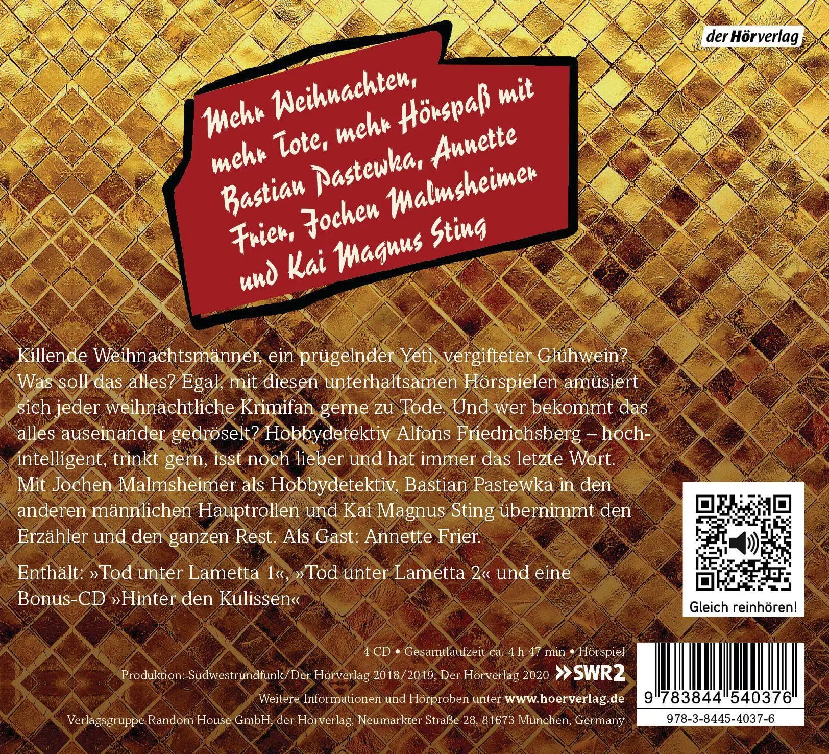 Bild: 9783844540376 | Tod unter Lametta Teil 1 + 2 | Kai Magnus Sting | Audio-CD | Deutsch