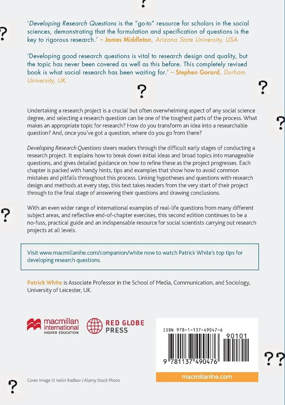 Rückseite: 9781137490476 | Developing Research Questions | Patrick White | Taschenbuch | XIV