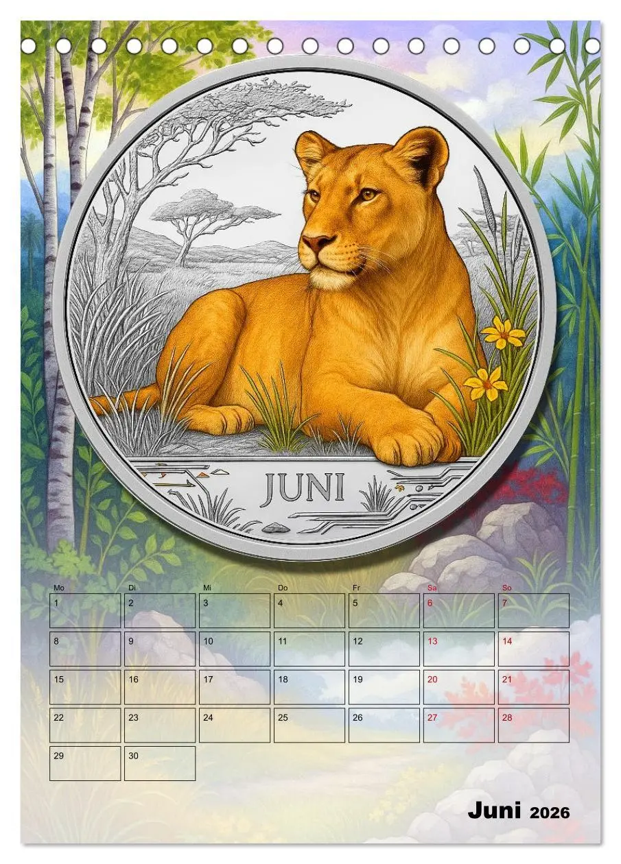 Bild: 9783516600476 | Katzenadel in Silber (Tischkalender 2026 DIN A5 hoch), CALVENDO...