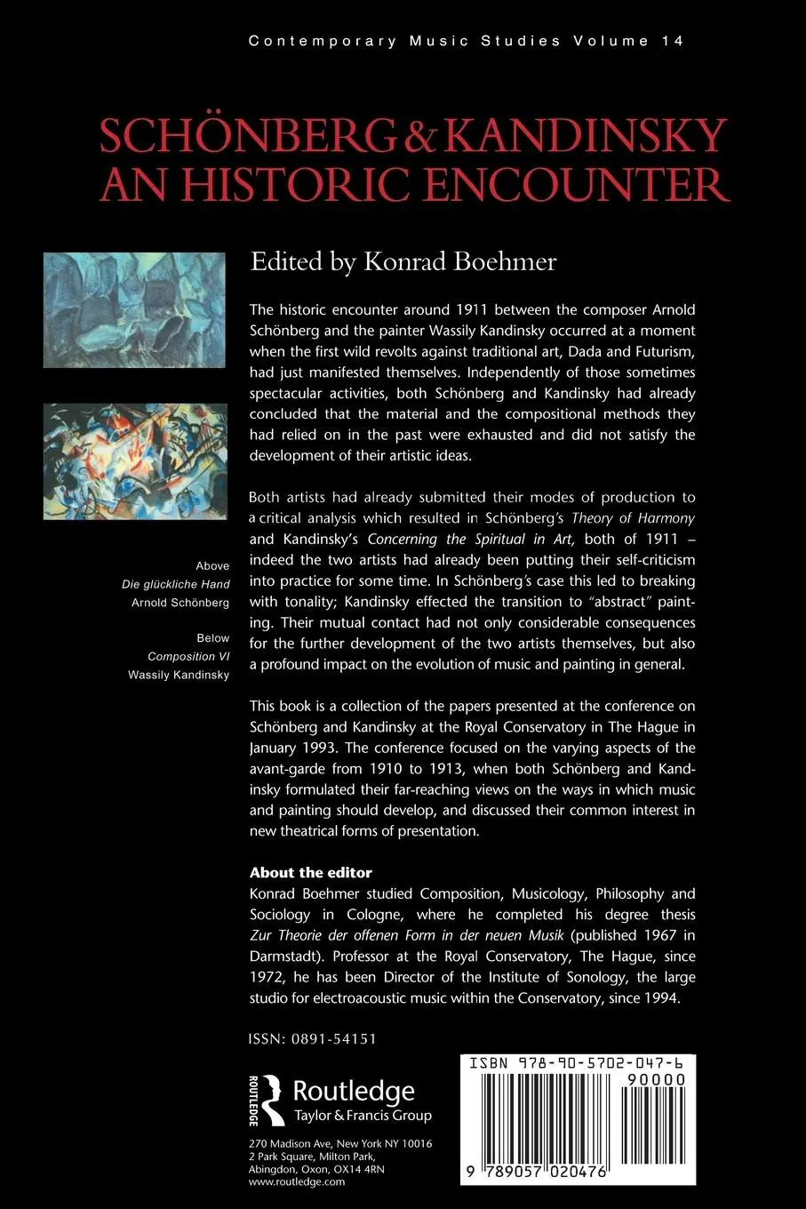 Rückseite: 9789057020476 | Schonberg and Kandinsky | An Historic Encounter | Konrad Boehmer