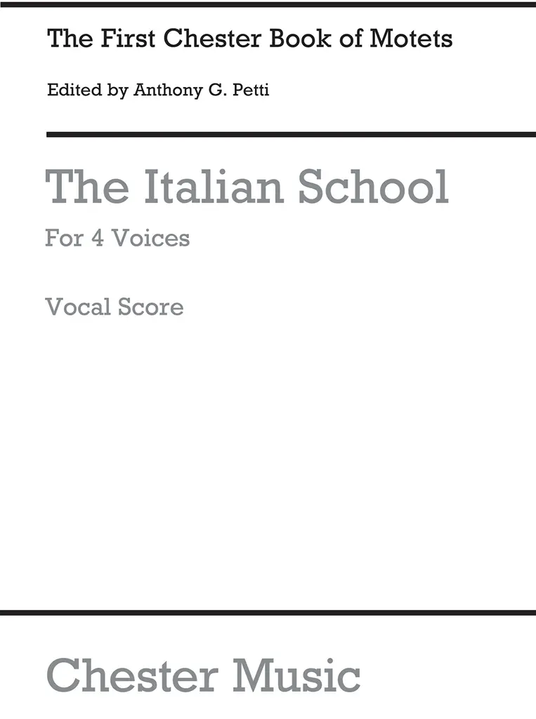 Cover: 9780711920576 | The Chester Book Of Motets Vol. 1 | The Italian School For 4 Voices