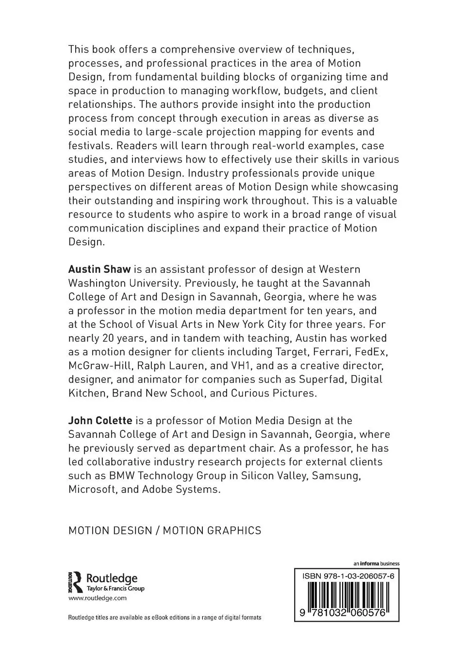 Rückseite: 9781032060576 | Motion Design Toolkit | Principles, Practice, and Techniques | Buch