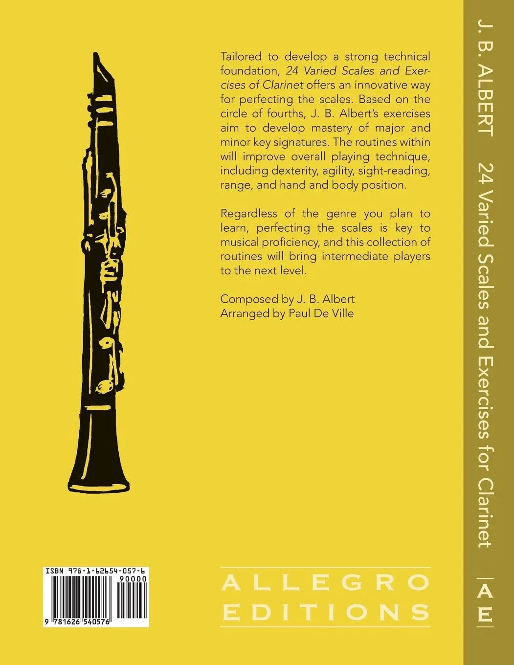 Rückseite: 9781626540576 | 24 Varied Scales and Exercises for Clarinet | J. B. Albert | Buch