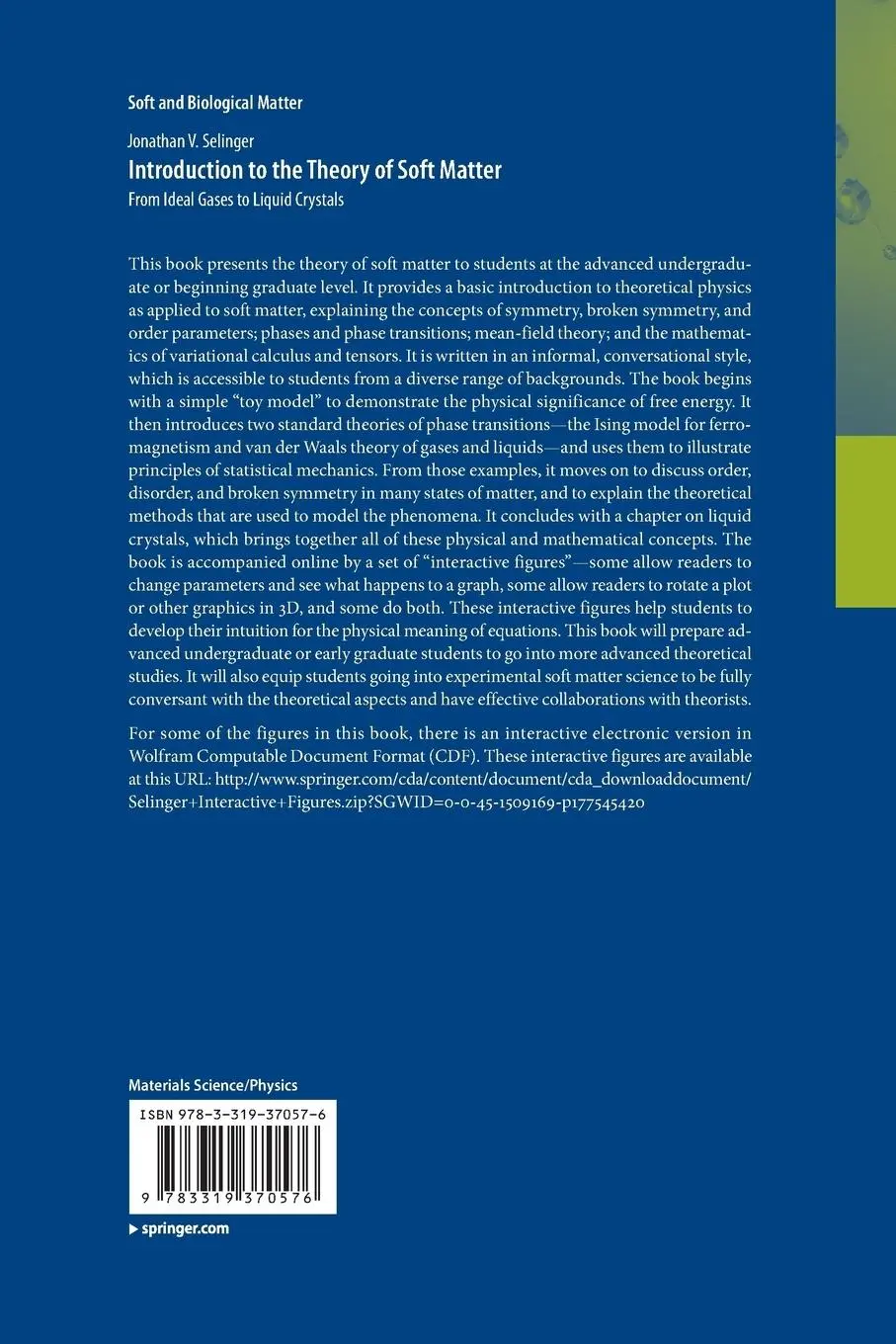 Rückseite: 9783319370576 | Introduction to the Theory of Soft Matter | Jonathan V. Selinger | x