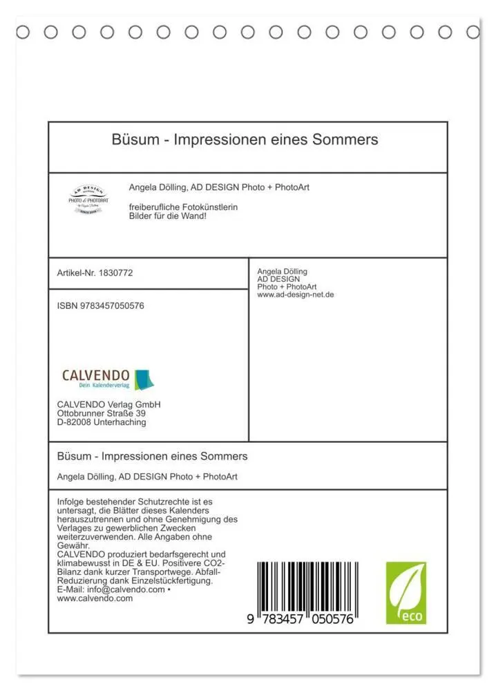 Bild: 9783457050576 | Büsum - Impressionen eines Sommers (Tischkalender 2025 DIN A5...