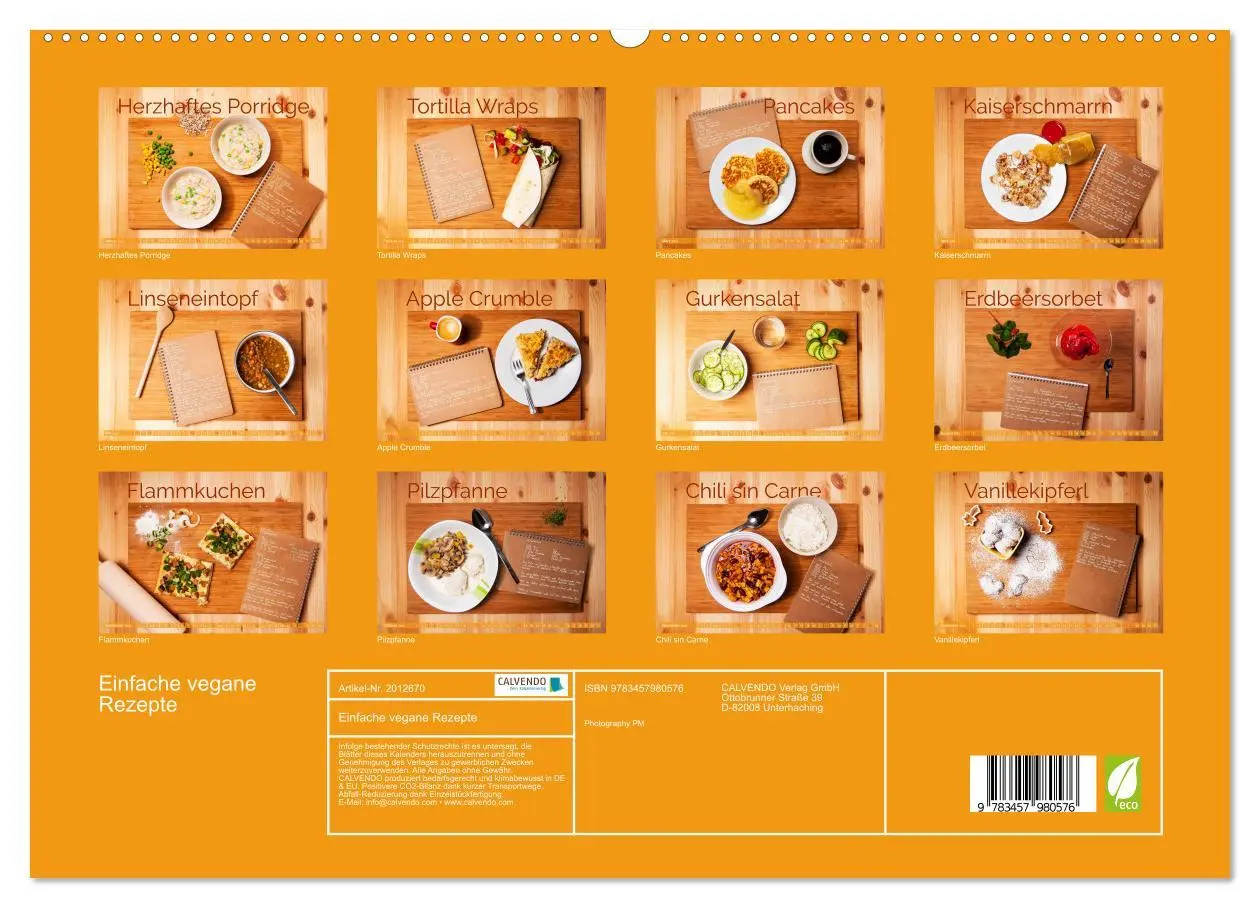 Bild: 9783457980576 | Einfache vegane Rezepte (hochwertiger Premium Wandkalender 2026 DIN...
