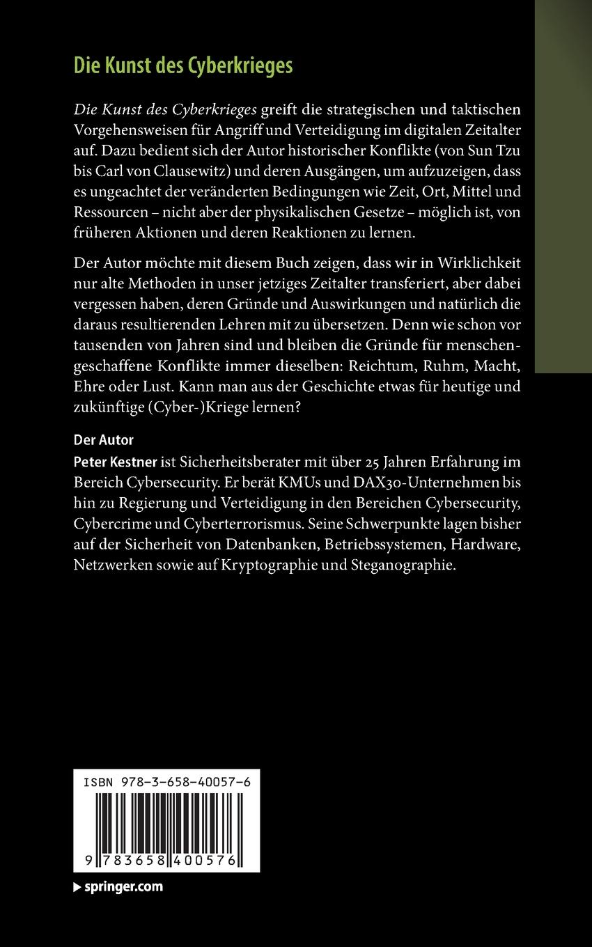 Rückseite: 9783658400576 | Die Kunst des Cyberkrieges | Peter Kestner | Taschenbuch | XXVIII