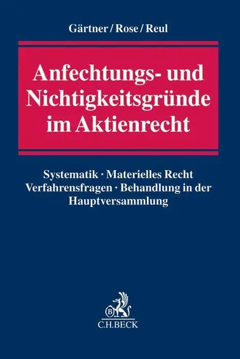 Cover: 9783406620676 | Anfechtungs- und Nichtigkeitsgründe im Aktienrecht | Gärtner | Buch
