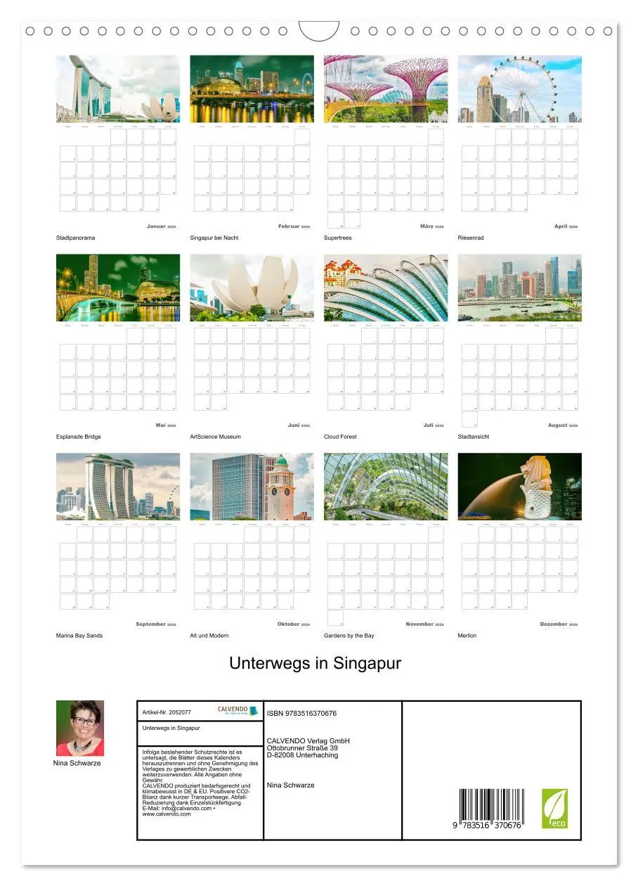 Bild: 9783516370676 | Unterwegs in Singapur (Wandkalender 2026 DIN A3 hoch), CALVENDO...