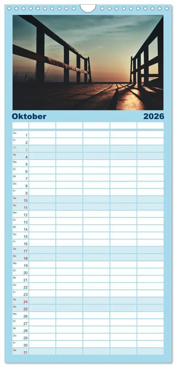 Bild: 9783516510676 | Familienplaner 2026 - Abendlicht über der Nordsee mit 5 Spalten...