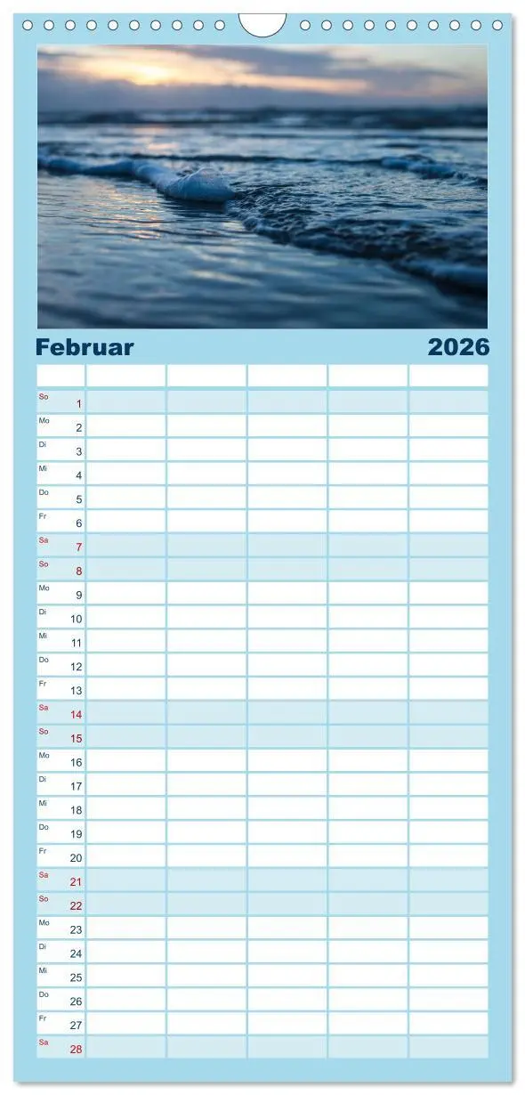 Bild: 9783516510676 | Familienplaner 2026 - Abendlicht über der Nordsee mit 5 Spalten...