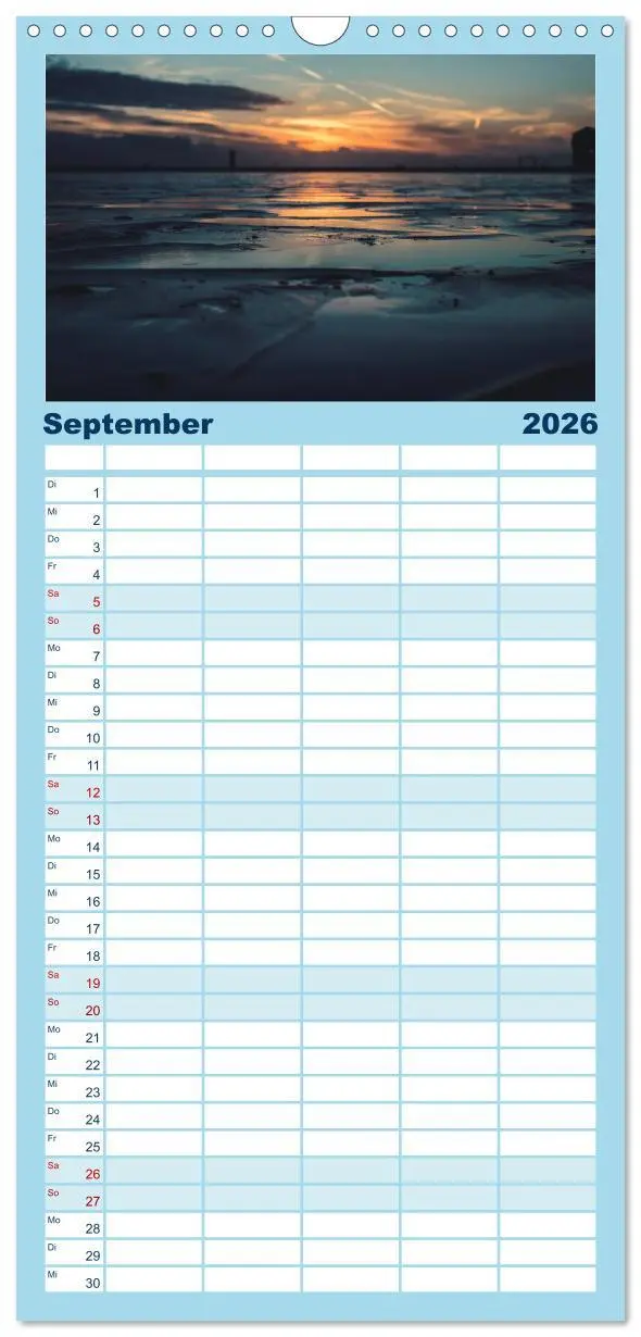 Bild: 9783516510676 | Familienplaner 2026 - Abendlicht über der Nordsee mit 5 Spalten...