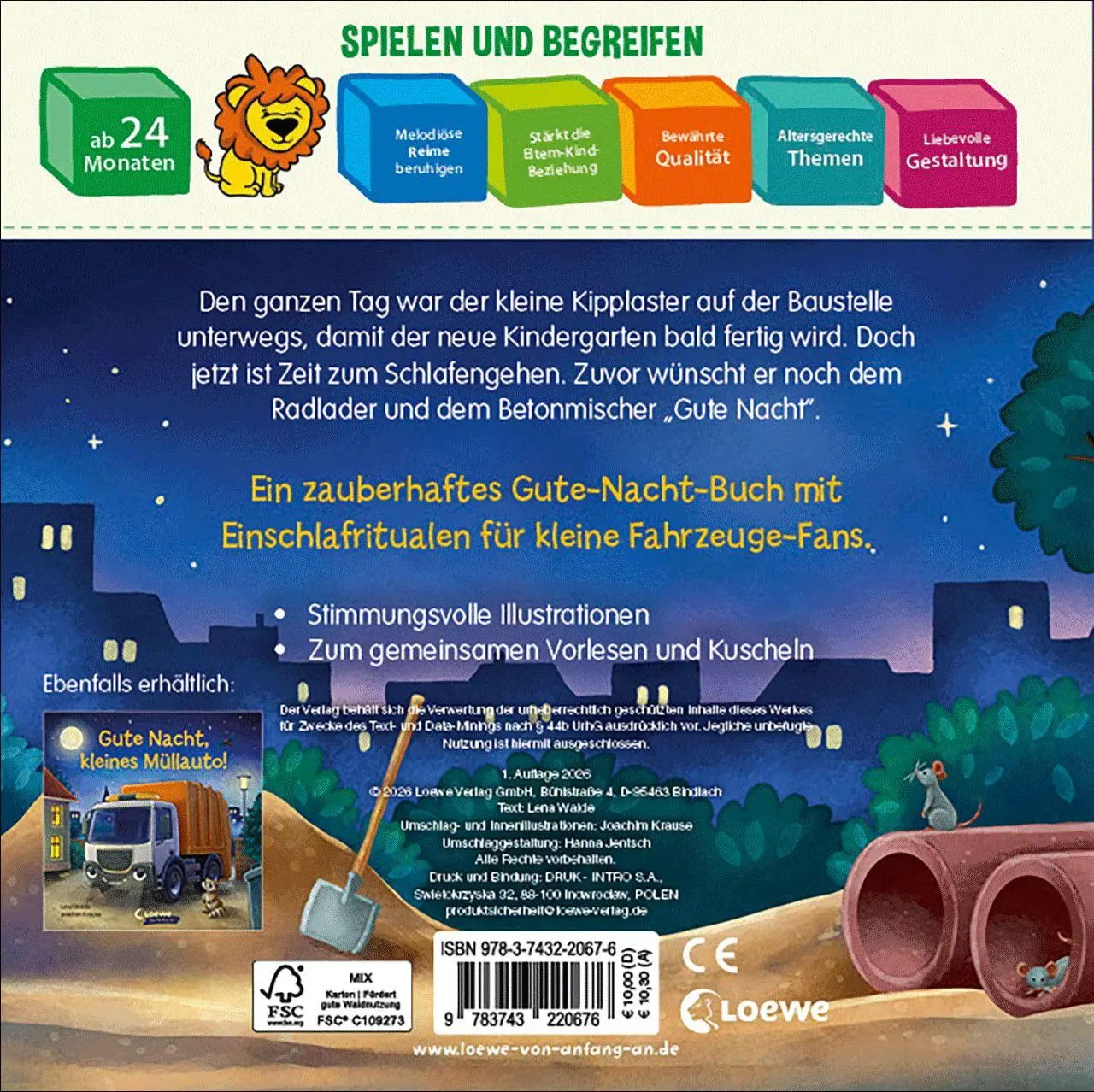 Bild: 9783743220676 | Gute Nacht, liebe Baustelle! | Lena Walde | Buch | Loewe von Anfang an