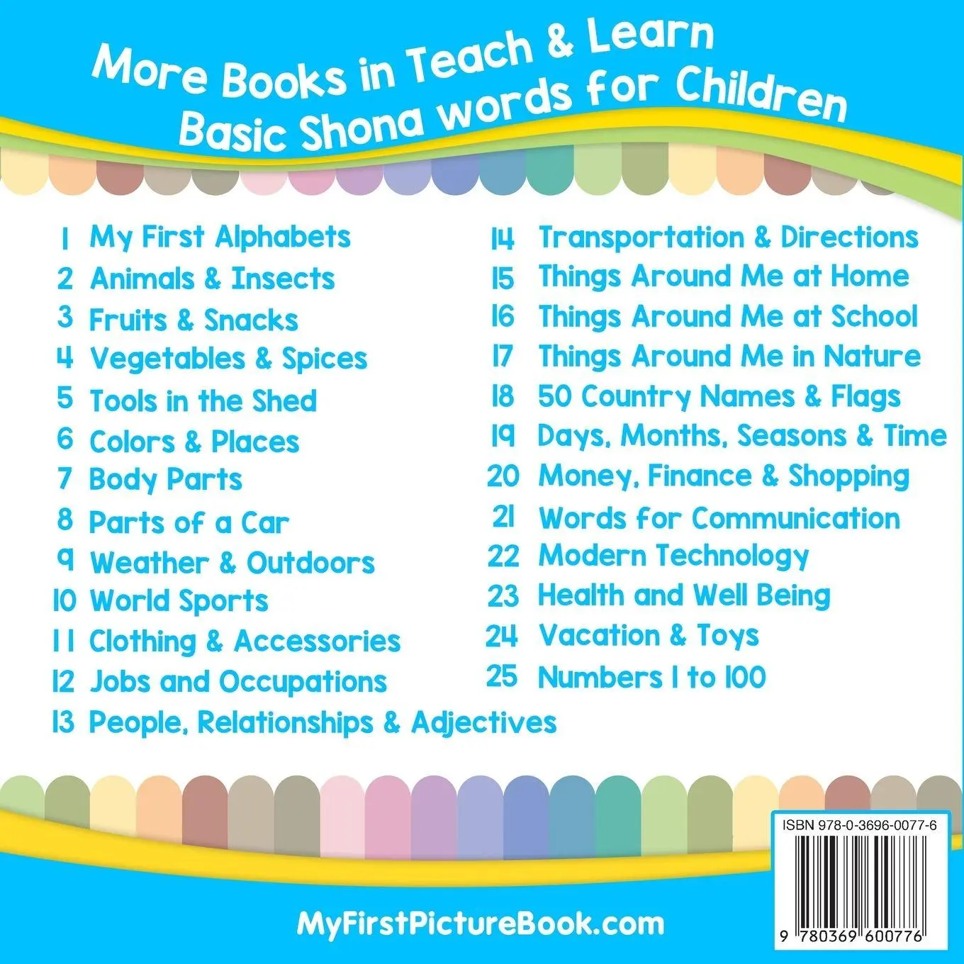 Rückseite: 9780369600776 | My First Shona Alphabets Picture Book with English Translations | S.