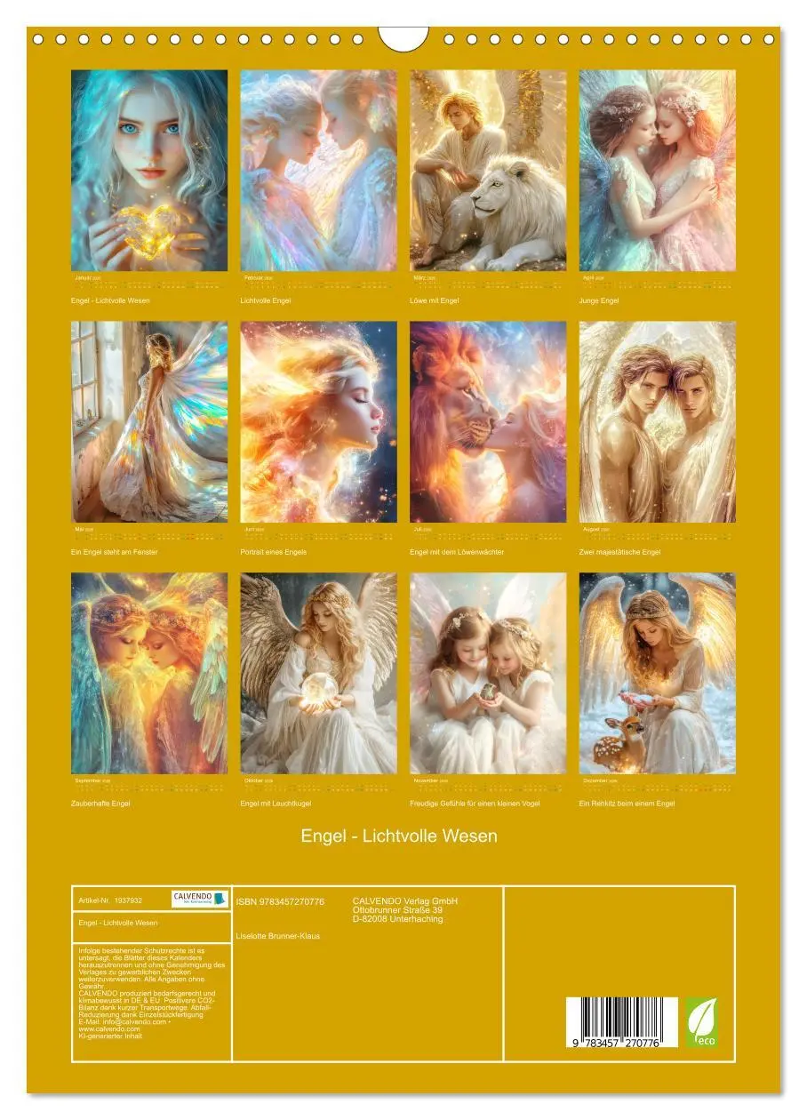 Bild: 9783457270776 | Engel - Lichtvolle Wesen (Wandkalender 2026 DIN A3 hoch), CALVENDO...