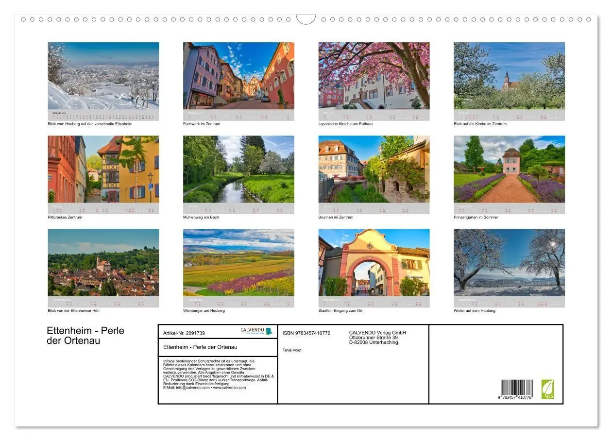 Bild: 9783457410776 | Ettenheim - Perle der Ortenau (Wandkalender 2026 DIN A2 quer),...