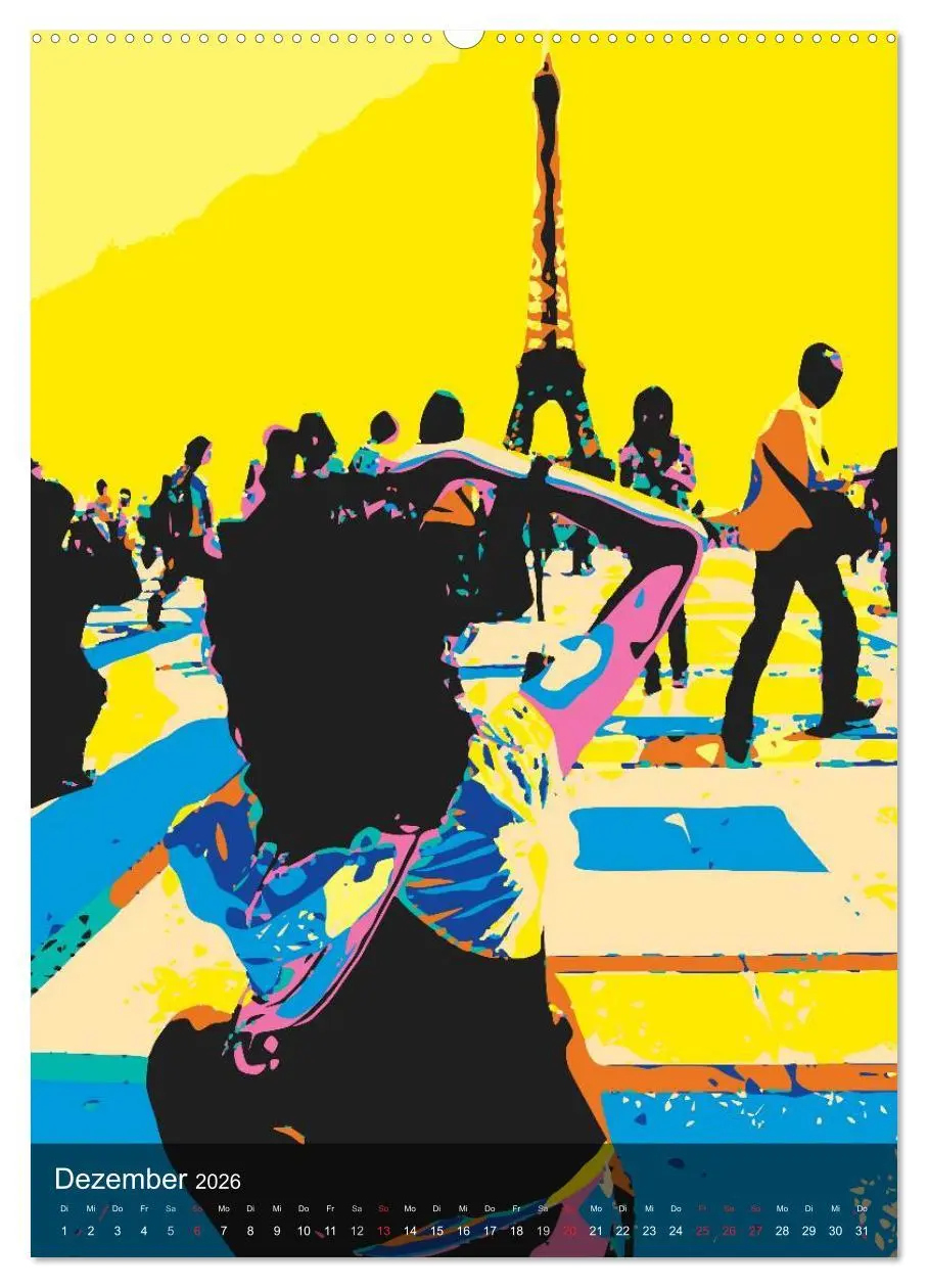 Bild: 9783516430776 | Paris pop-art (Wandkalender 2026 DIN A2 hoch), CALVENDO Monatskalender
