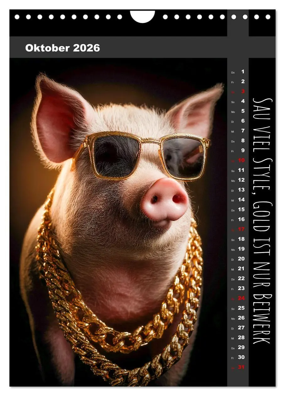 Bild: 9783516670776 | Coole Sau - Lustiger Sprüche Kalender mit witzigen Schweinchen...