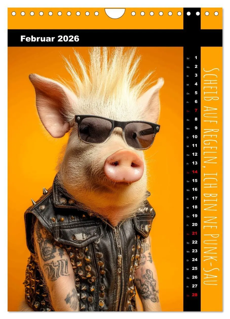 Bild: 9783516670776 | Coole Sau - Lustiger Sprüche Kalender mit witzigen Schweinchen...