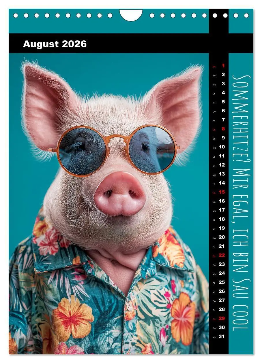 Bild: 9783516670776 | Coole Sau - Lustiger Sprüche Kalender mit witzigen Schweinchen...