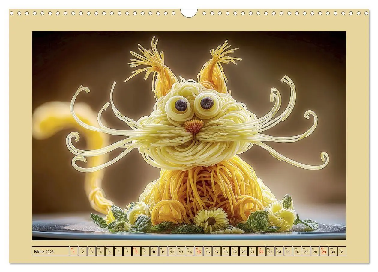 Bild: 9783516740776 | Auf dem Nudelhof. Spaghetti-Tiere zum Schmunzeln (Wandkalender 2026...