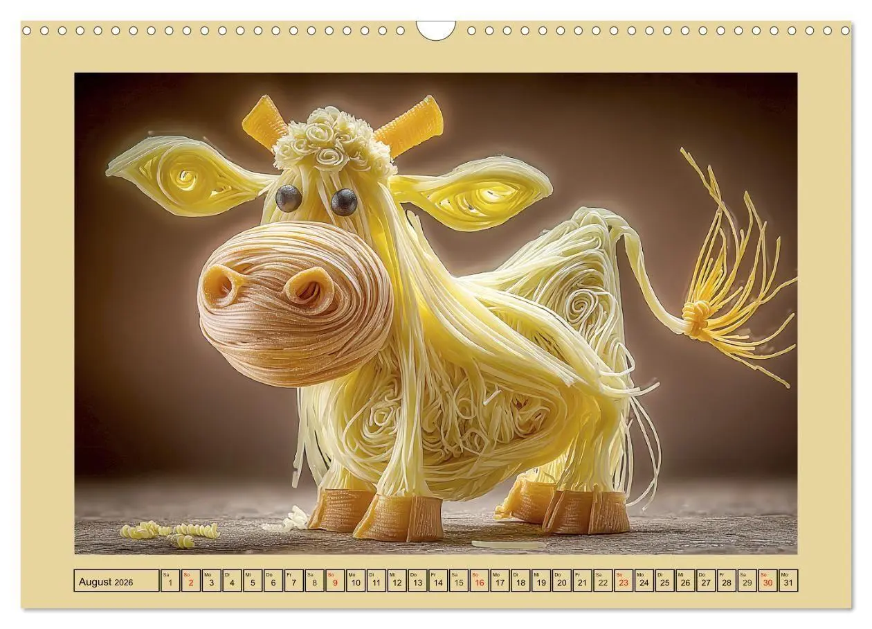 Bild: 9783516740776 | Auf dem Nudelhof. Spaghetti-Tiere zum Schmunzeln (Wandkalender 2026...