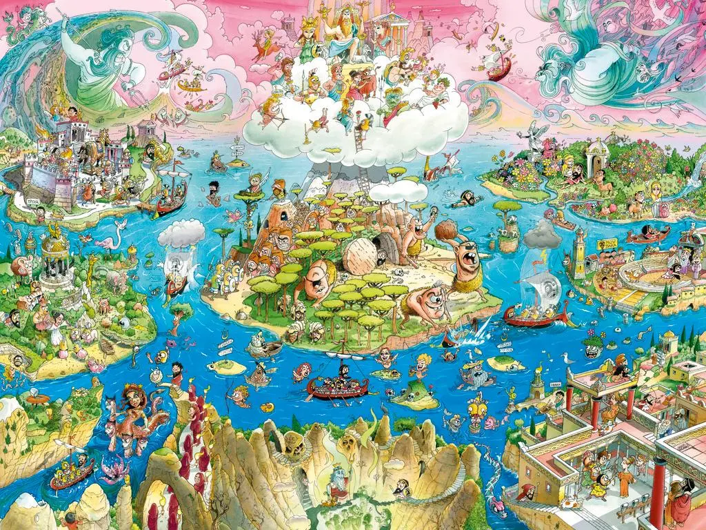 Bild: 4001689300876 | Odyssey | 1500 Teile | Spiel | Cartoon im Dreieck Puzzle Heye | 30087
