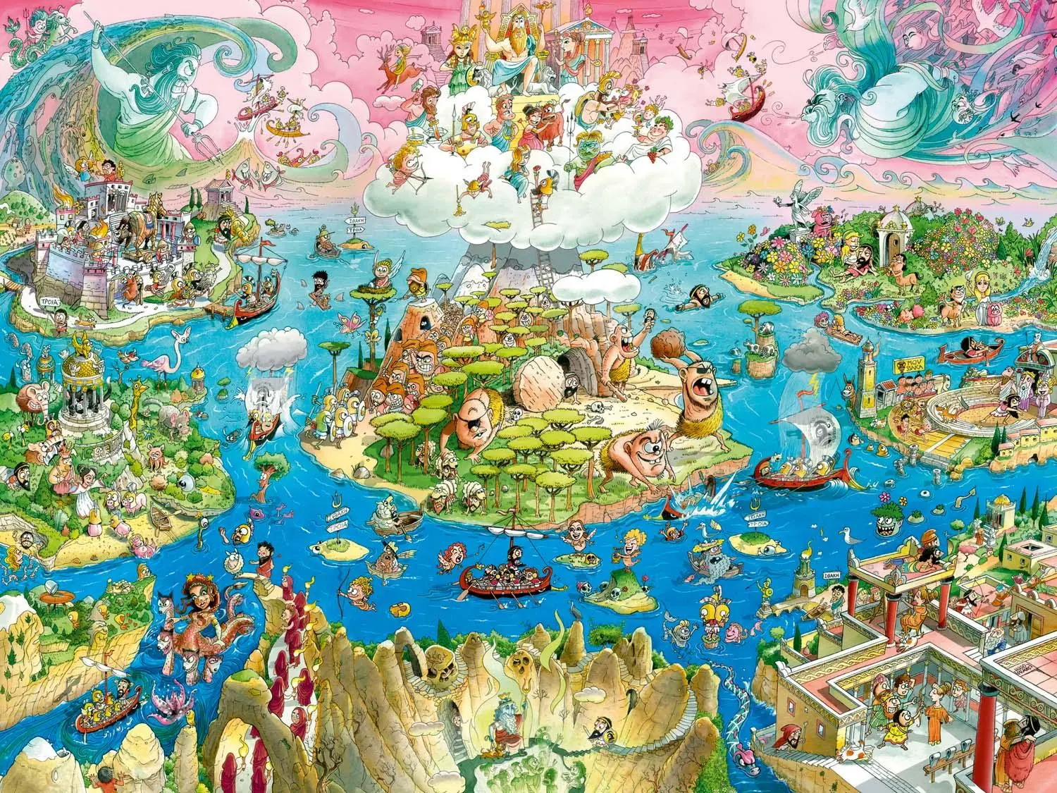 Bild: 4001689300876 | Odyssey | 1500 Teile | Spiel | Cartoon im Dreieck Puzzle Heye | 30087