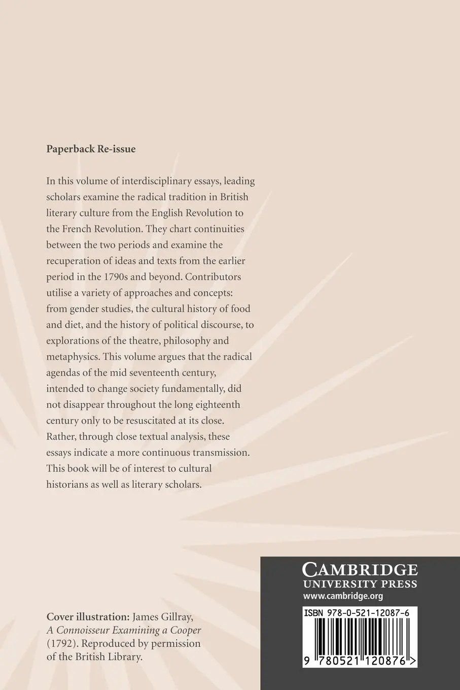 Rückseite: 9780521120876 | Radicalism in British Literary Culture, 1650 1830 | Morton (u. a.)