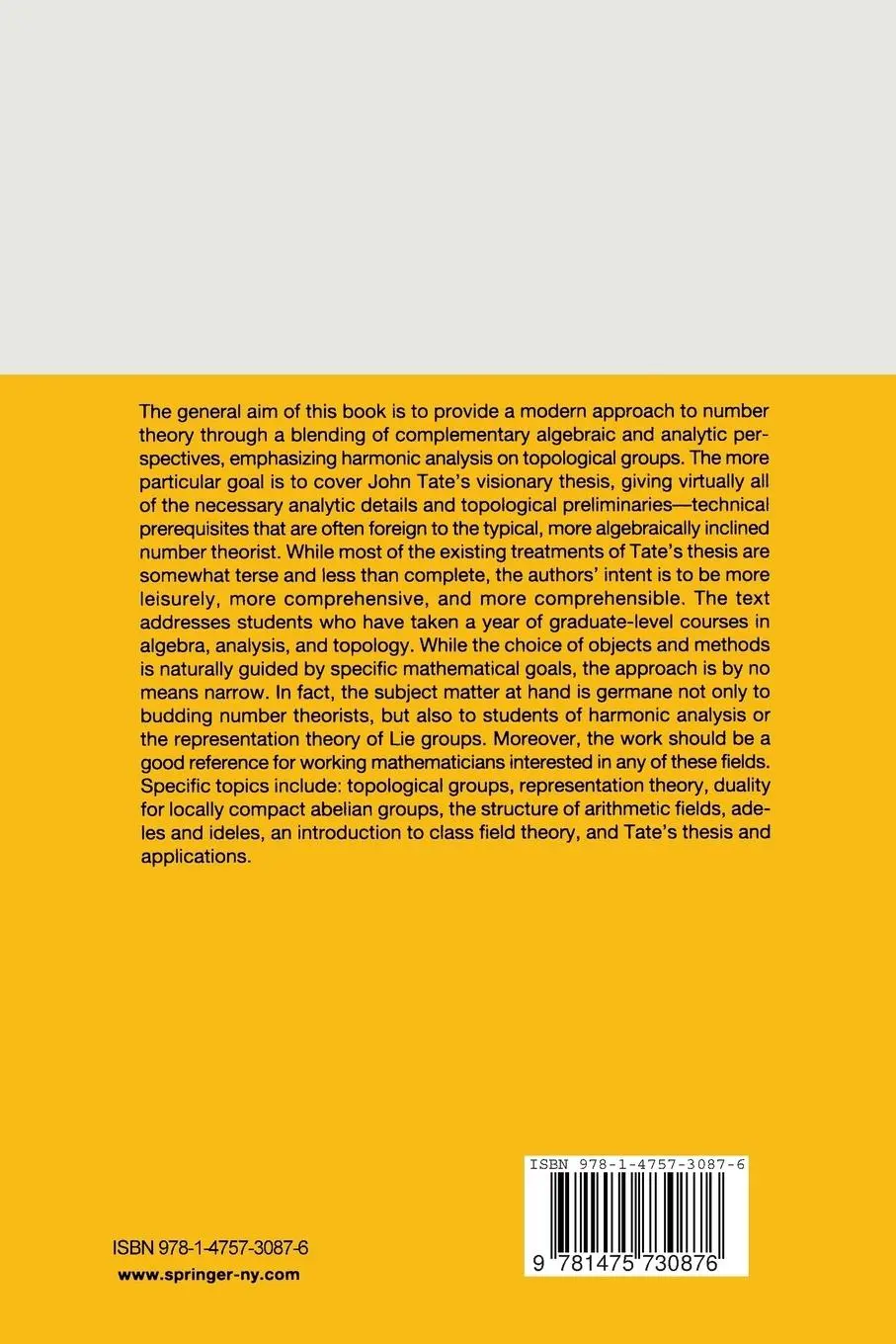 Rückseite: 9781475730876 | Fourier Analysis on Number Fields | Dinakar Ramakrishnan (u. a.)