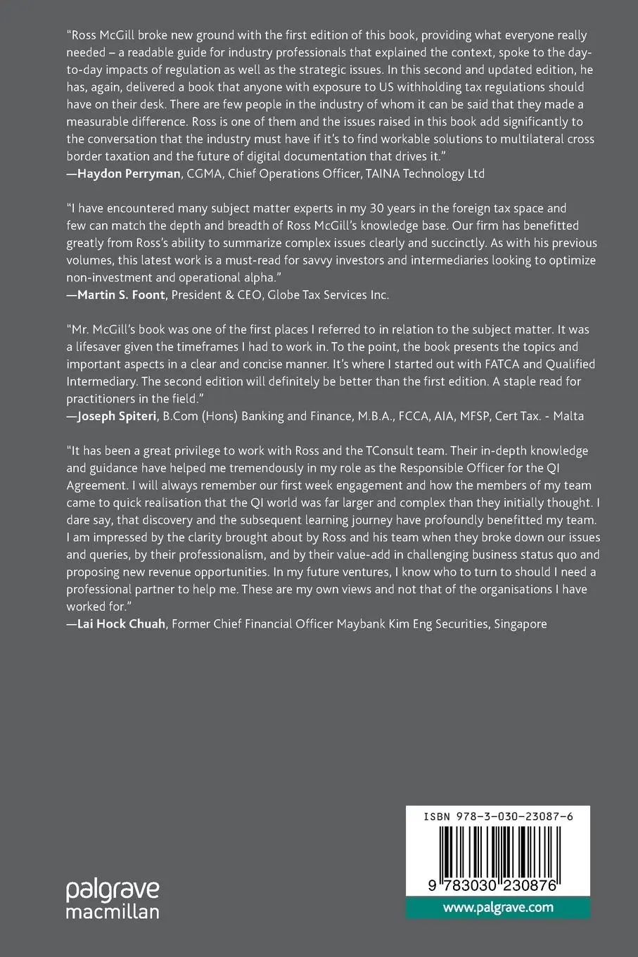 Rückseite: 9783030230876 | US Withholding Tax | Practical Implications of QI and FATCA | Mcgill