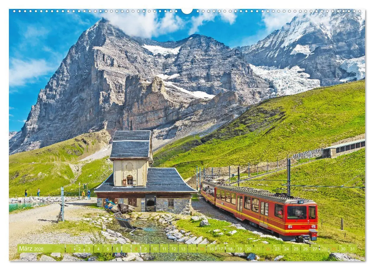 Bild: 9783457400876 | Im Zug durch Schweizer Berge (hochwertiger Premium Wandkalender...