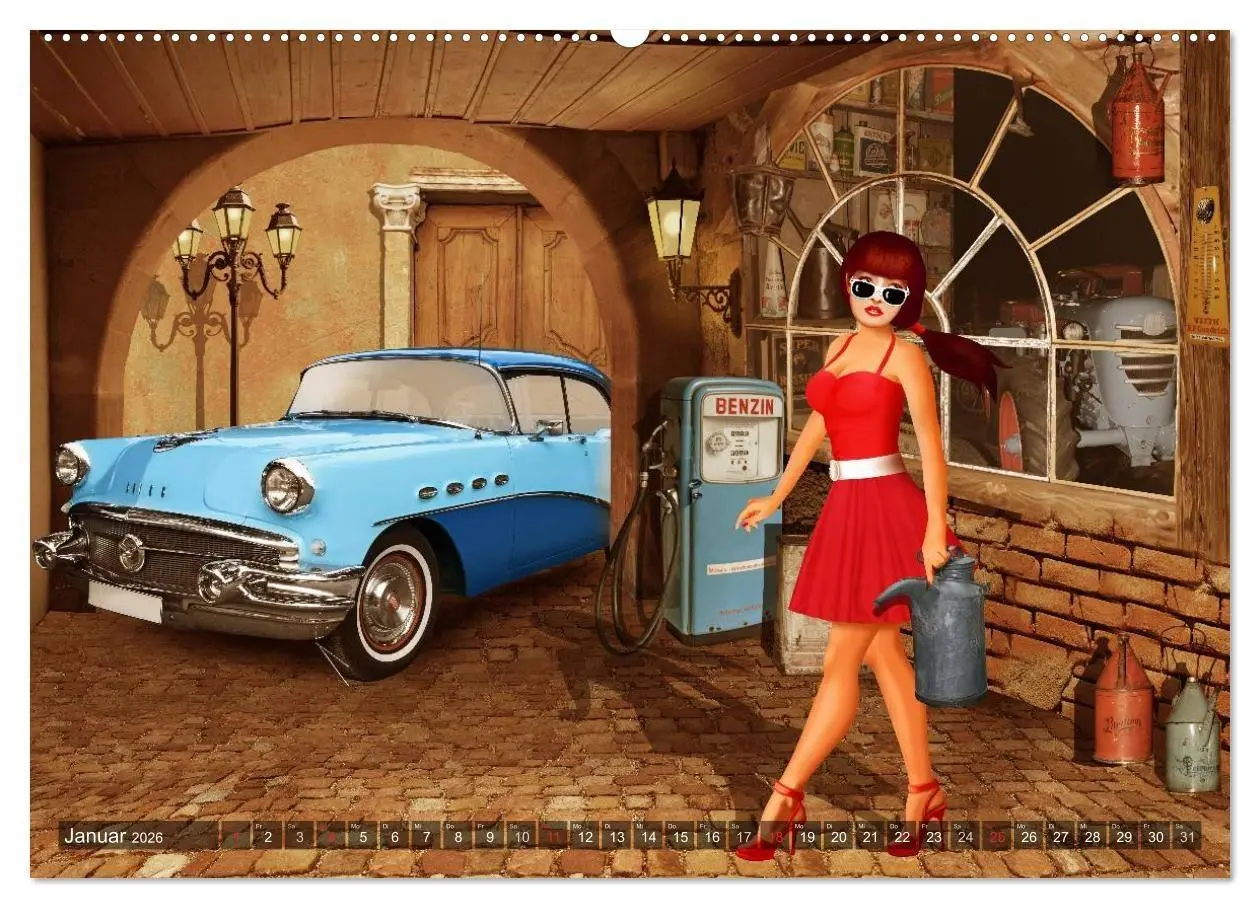 Bild: 9783457950876 | Oldtimer und Pin-Up Girls by Mausopardia (hochwertiger Premium...