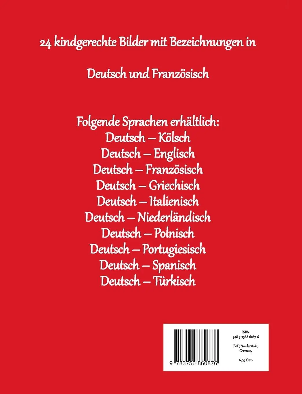 Rückseite: 9783756860876 | Mein erster Adventskalender zum Ausmalen | Deutsch - Französisch