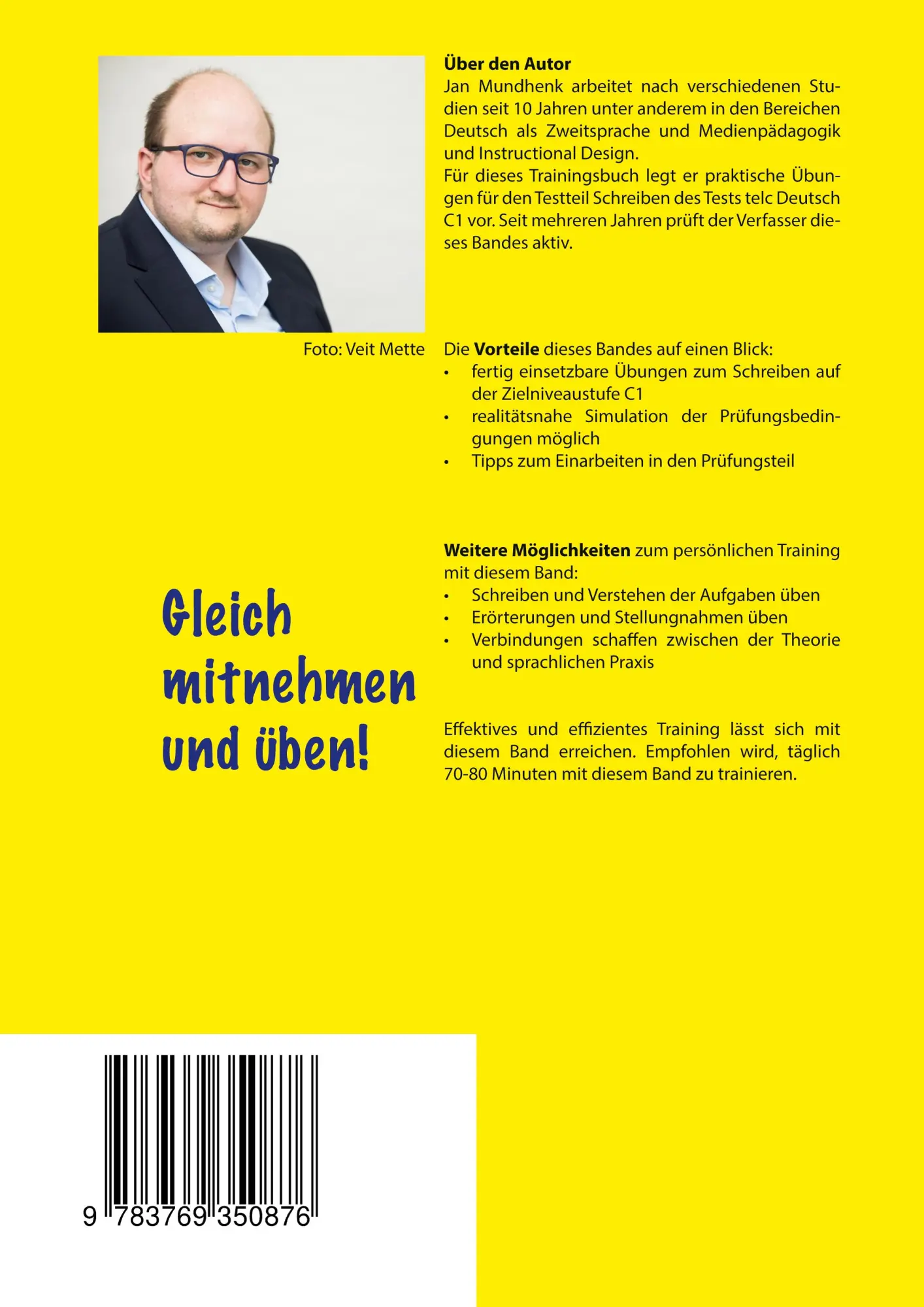 Rückseite: 9783769350876 | Fit werden für Test telc Deutsch C1: Schreiben | Jan Mundhenk | Buch