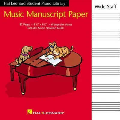 Cover: 9781423480976 | Music Manuscript Paper Wide Staff | Hal Leonard Student Piano Library