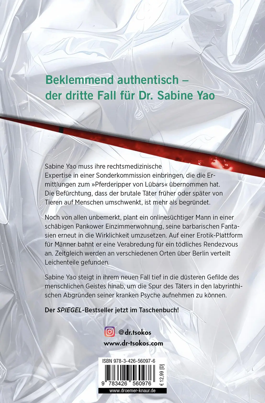 Rückseite: 9783426560976 | Mit kalter Hand | Michael Tsokos | Taschenbuch | Die Sabine Yao-Reihe
