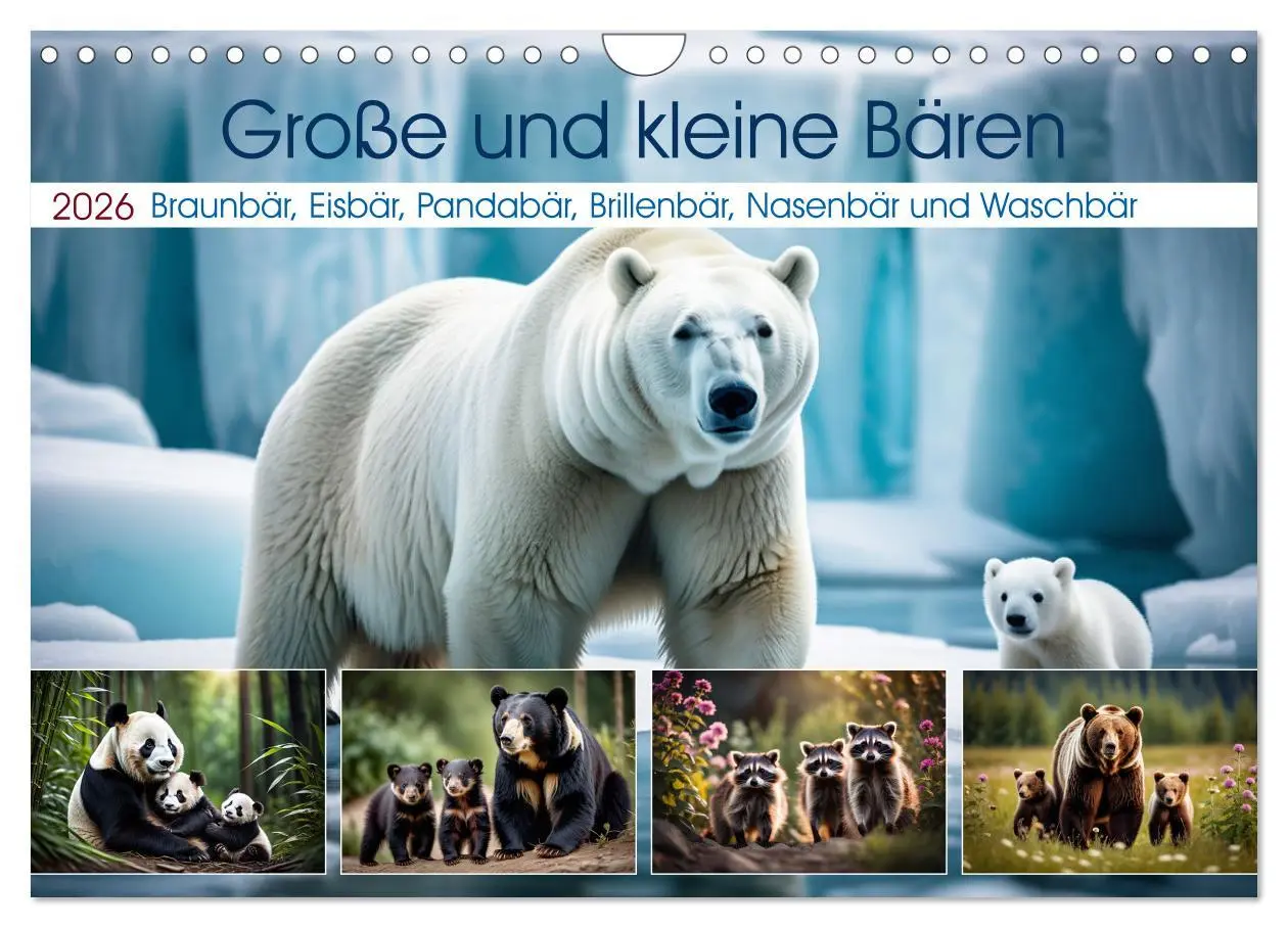 Cover: 9783457320976 | Große und kleine Bären (Wandkalender 2026 DIN A4 quer), CALVENDO...